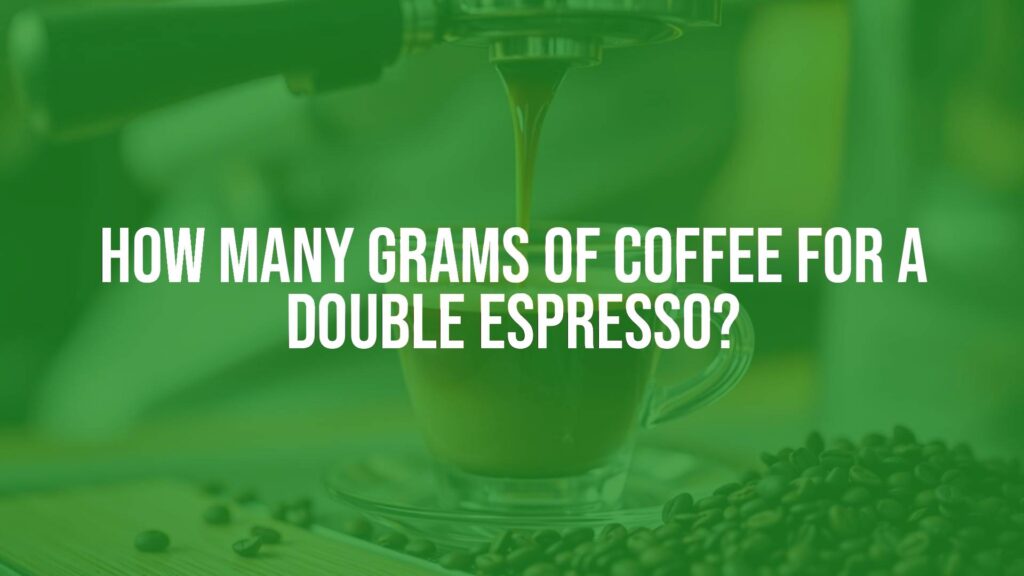A close-up of a double espresso shot being poured into a cup, with fresh coffee grounds beside it, professional barista setting, warm lighting, realistic.