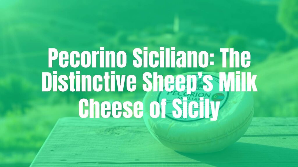 A rustic wheel of Pecorino Siciliano cheese on a wooden table, Sicilian countryside backdrop, golden sunlight, traditional and artisanal vibe, realistic.