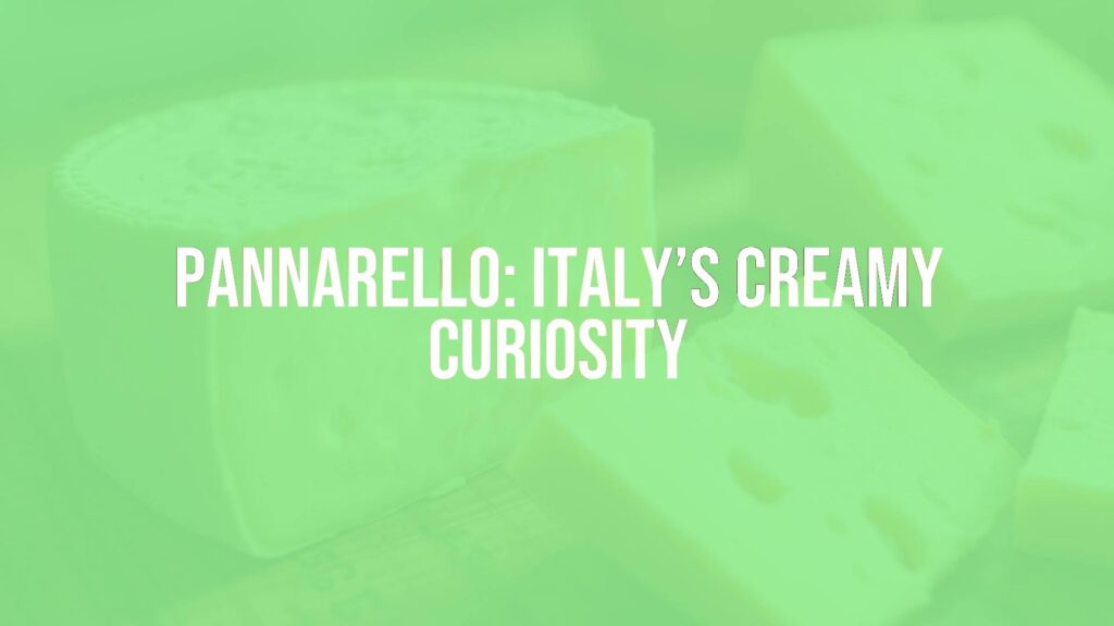 A close-up of Pannarello cheese on a rustic wooden table, creamy texture, pale ivory color with a thin edible rind, softly lit with warm Italian sunlight, realistic.