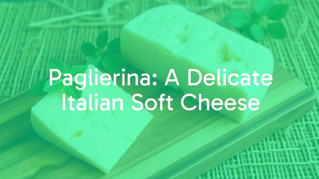 A soft Italian Paglierina cheese on a rustic wooden board, straw mat background, creamy texture, pale straw color, delicate and appetizing, food photography style.
