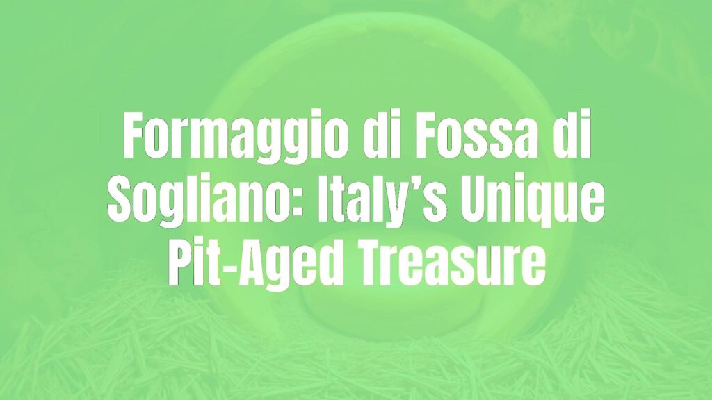 Formaggio di Fossa di Sogliano: Italy’s Unique Pit-Aged Treasure