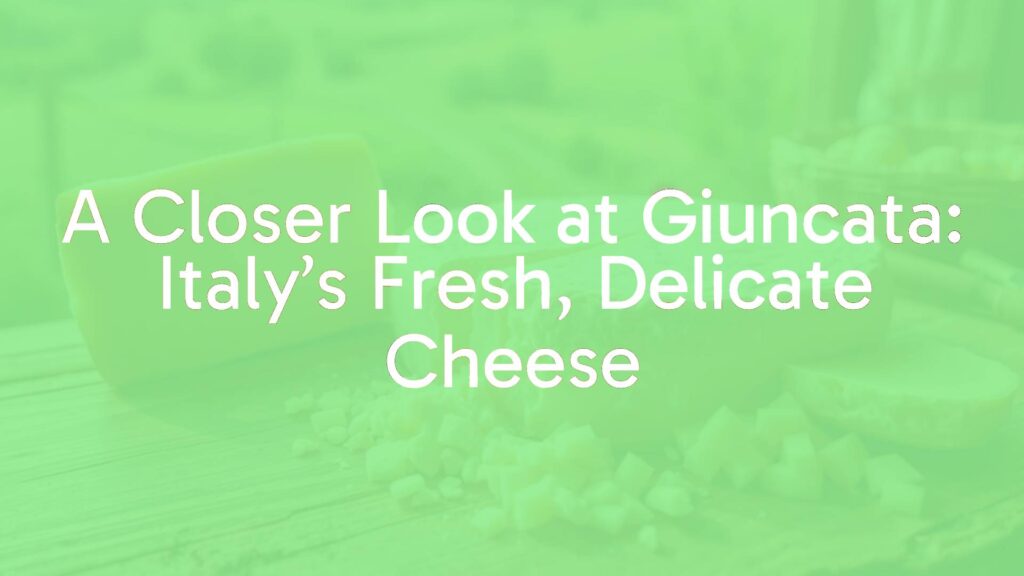 Fresh Giuncata cheese on a rustic wooden table, southern Italian countryside background, soft and creamy texture, traditional reed molds nearby, warm natural lighting, realistic.