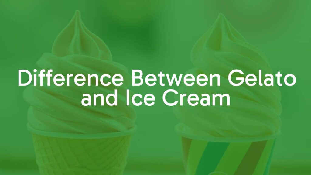 Two frozen desserts side by side: creamy gelato and fluffy ice cream in colorful cones, realistic food photography, soft lighting.