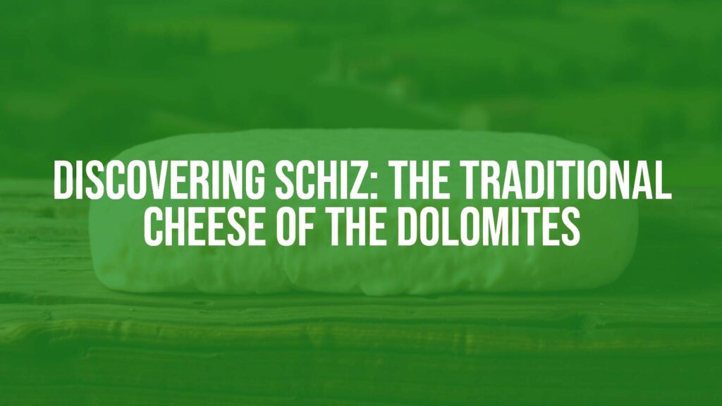 Traditional Schiz cheese from the Dolomites, semi-soft texture, pale color, rustic wooden background, Italian countryside vibe, realistic.