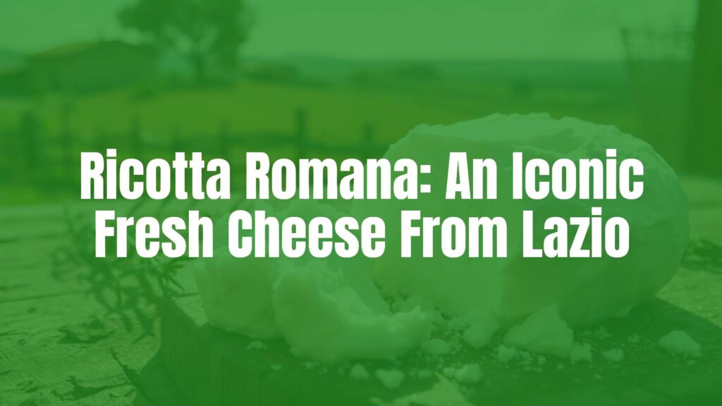 Fresh Ricotta Romana cheese on a rustic wooden table, soft and moist texture, snow-white appearance, Lazio countryside background, warm sunlight, realistic.