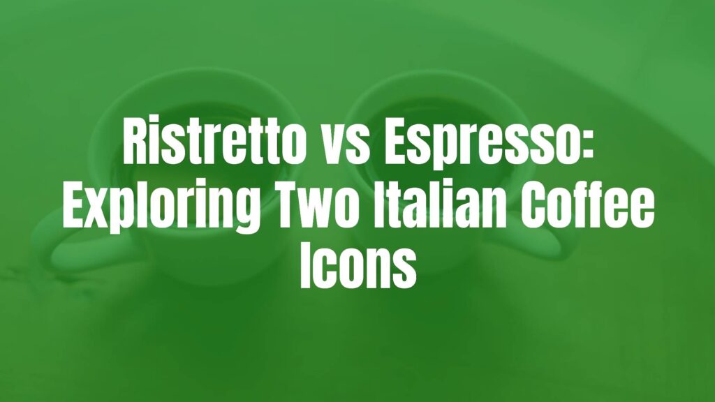 Two small cups of Italian coffee, one ristretto and one espresso, side by side on a rustic wooden table, warm lighting, realistic.